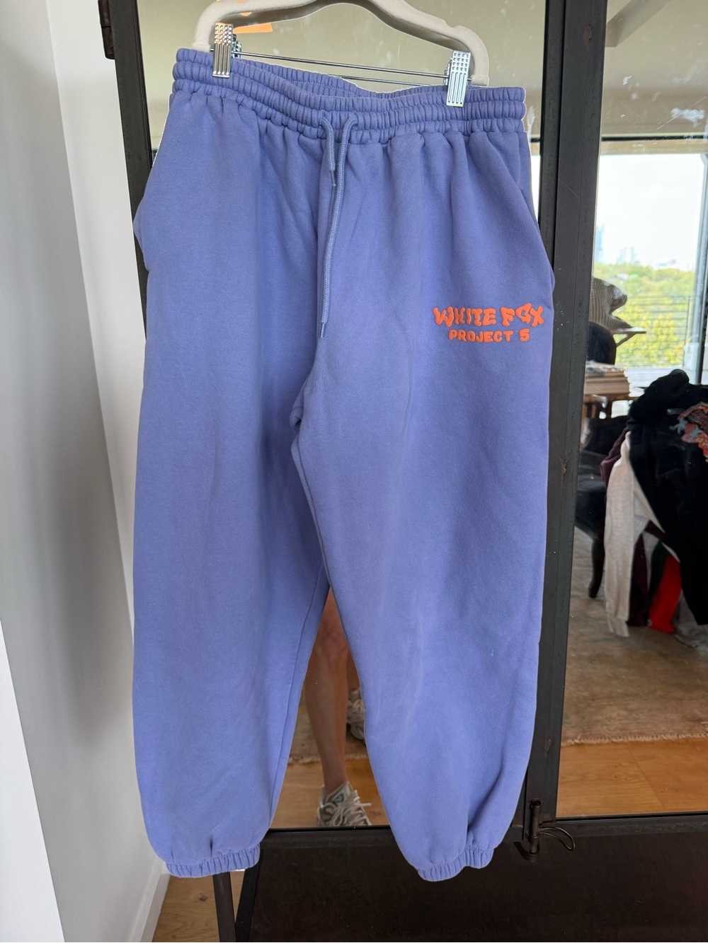 Wildfox Lavender Sweatpants with Orange Logo